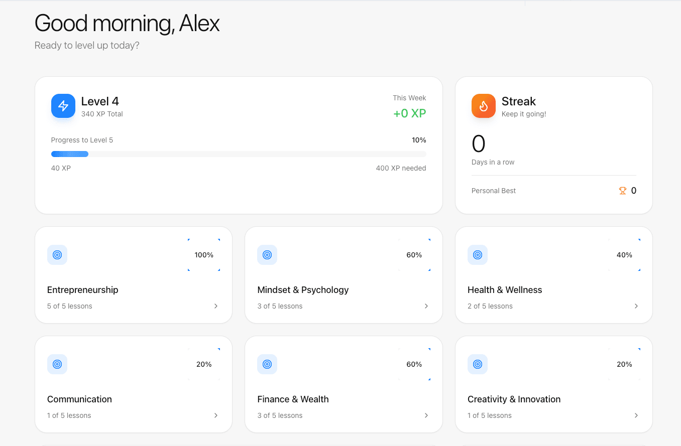 Personal dashboard environment